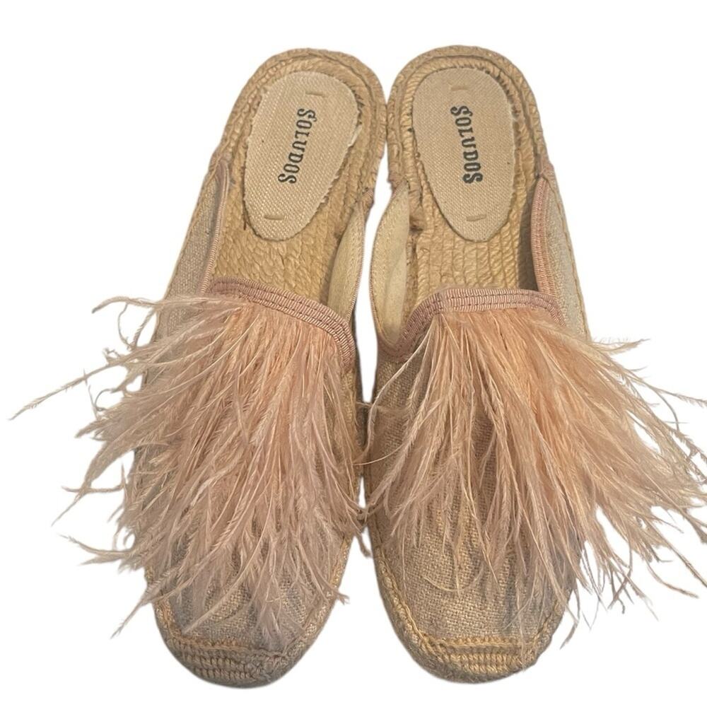 Soludos Feathers Mule, a stylish, bohemian-inspired slip-on shoe Slide, 6.5
